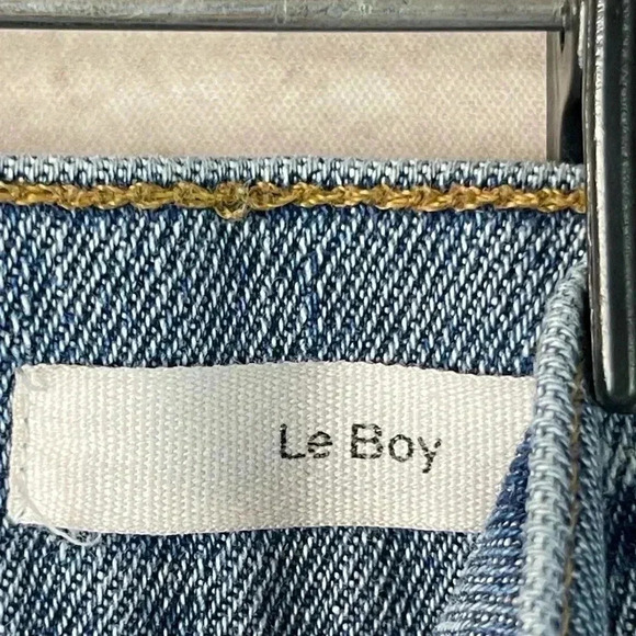 FRAME Denim Le Boy Size 29 Jeans Distressed MCLANE Cotton Stretch Mid Rise - Picture 6 of 9